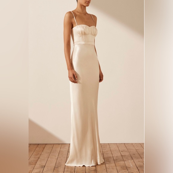 SHONA JOY LA LUNE CORDED RUCHED MAXI DRESS - CREAM, SIZE US 6

WORN ONCE - Picture 5 of 5